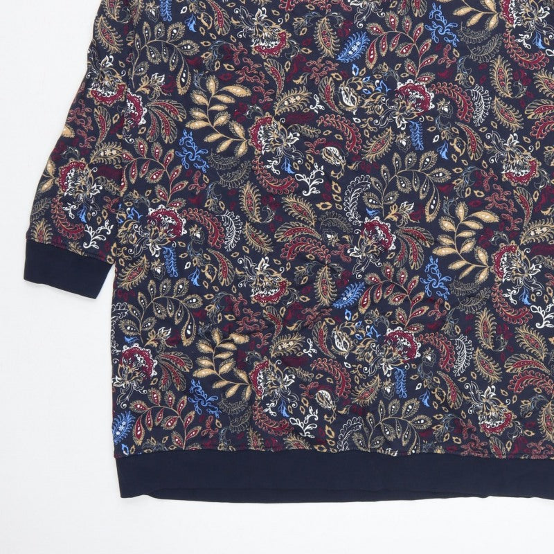 John Baner Women’s Multicoloured Paisley Hooded Jumper Dress UK 22