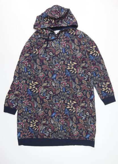 John Baner Women’s Multicoloured Paisley Hooded Jumper Dress UK 22