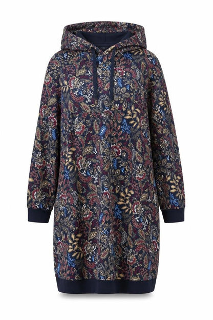 John Baner Women’s Multicoloured Paisley Hooded Jumper Dress UK 22