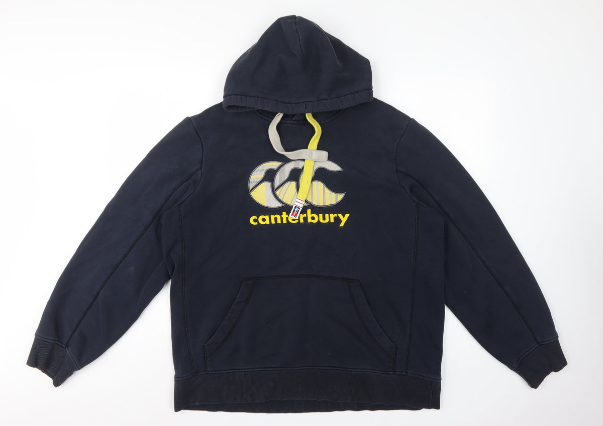 Canterbury Men’s Blue XL Pullover Hoodie Rugby Logo Pocket