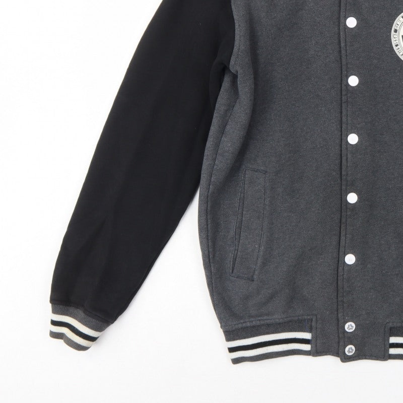 dB Denim 73 Men’s Grey Black XS Varsity Snap Sweatshirt Jacket