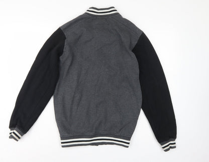 dB Denim 73 Men’s Grey Black XS Varsity Snap Sweatshirt Jacket