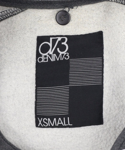 dB Denim 73 Men’s Grey Black XS Varsity Snap Sweatshirt Jacket