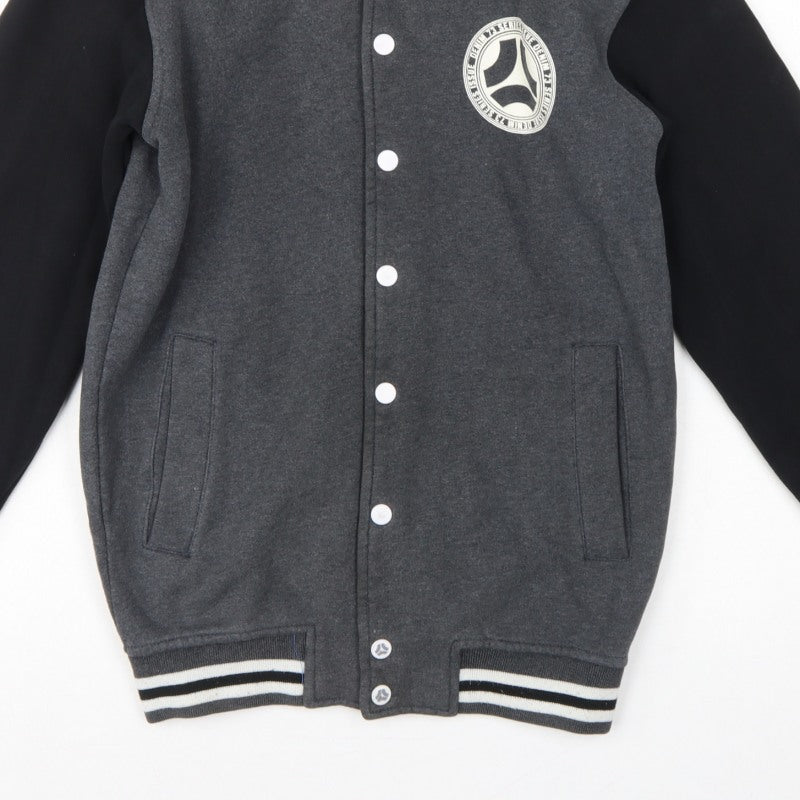 dB Denim 73 Men’s Grey Black XS Varsity Snap Sweatshirt Jacket