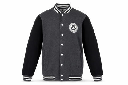 dB Denim 73 Men’s Grey Black XS Varsity Snap Sweatshirt Jacket