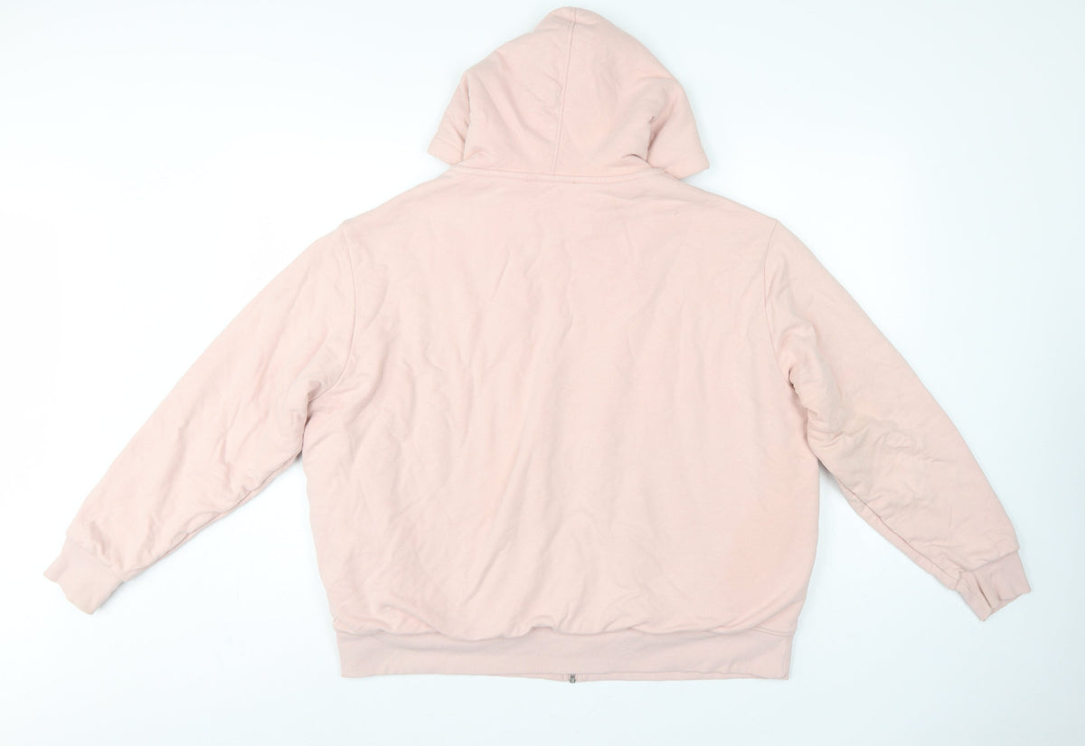 Marks and Spencer Women Pink L Full Zip Sherpa Lined Hooded Hoodie