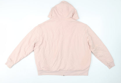 Marks and Spencer Women Pink L Full Zip Sherpa Lined Hooded Hoodie