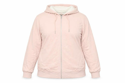 Marks and Spencer Women Pink L Full Zip Sherpa Lined Hooded Hoodie