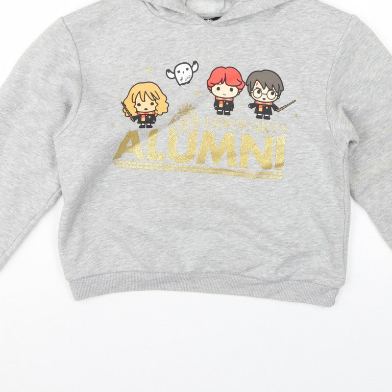 Primark Girls Grey 10-11 Years Harry Potter Alumni Graphic Pullover Hoodie