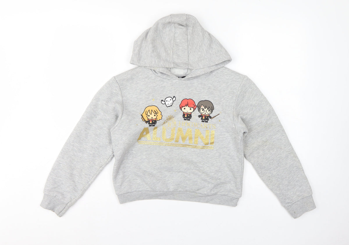 Primark Girls Grey 10-11 Years Harry Potter Alumni Graphic Pullover Hoodie