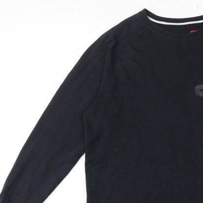 Nike Men’s Black L Crew Neck Pullover Sweatshirt Logo Zip Pocket