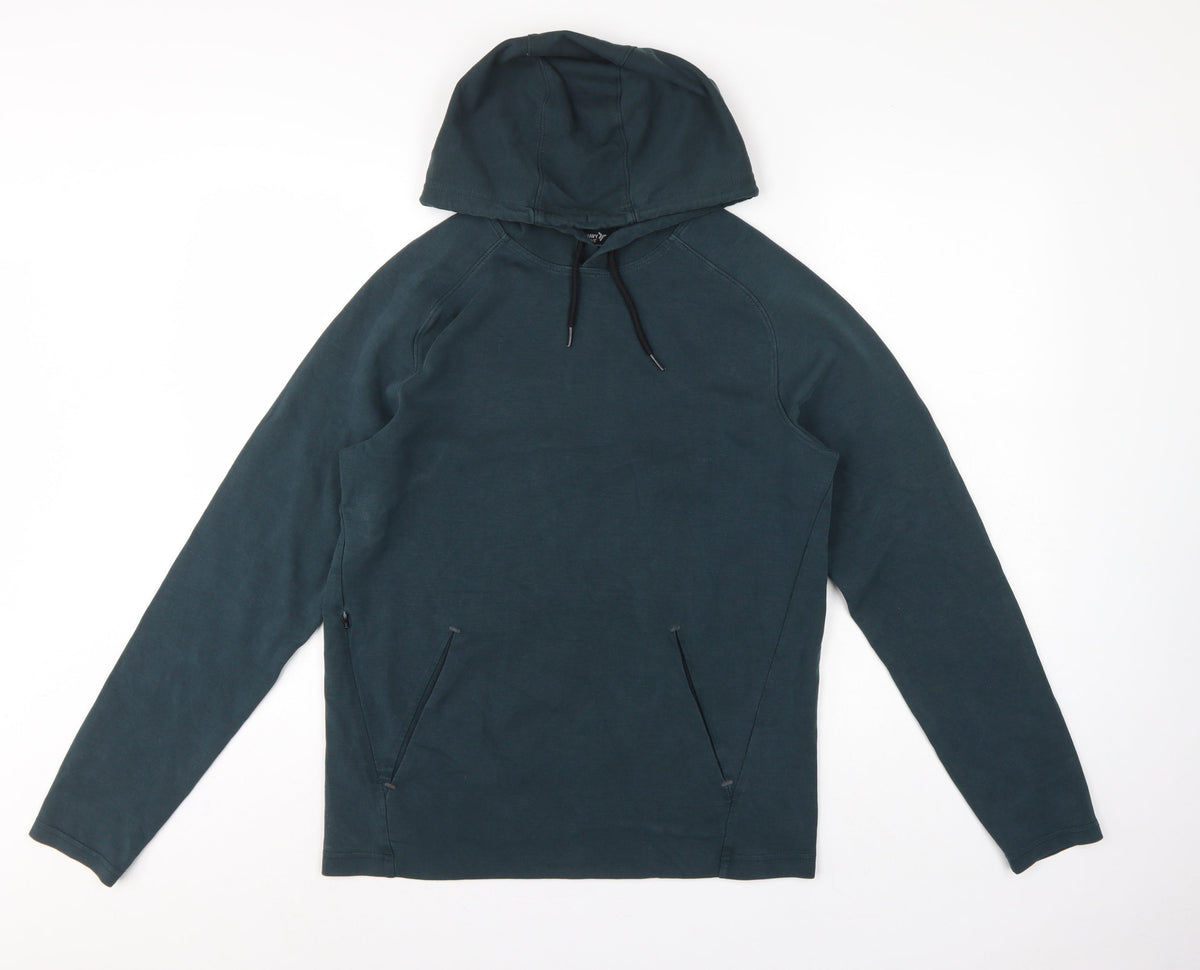 Old Navy Active Men’s Blue S Pullover Hoodie Stretch Fleece Pockets