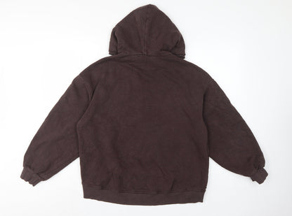 Zara Women Brown M Pullover Hoodie Pickstown Basketball Graphic USA