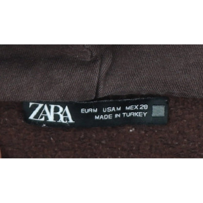 Zara Women Brown M Pullover Hoodie Pickstown Basketball Graphic USA