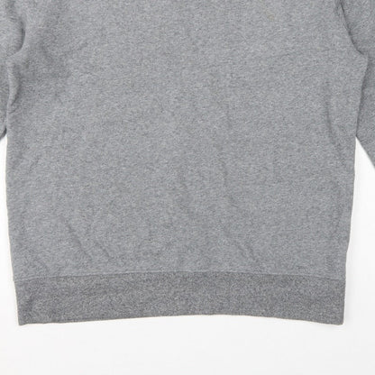 Marks and Spencer Men Grey L Crew Neck Pullover Sweatshirt Cotton