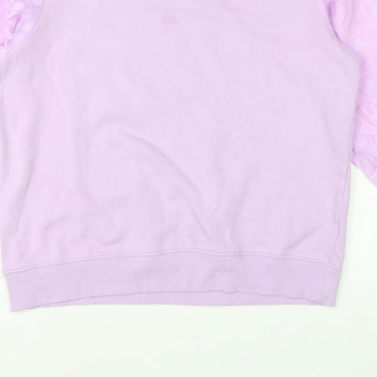 Cotton Traders Women’s Purple UK 12 Floral Balloon Sleeve Sweatshirt