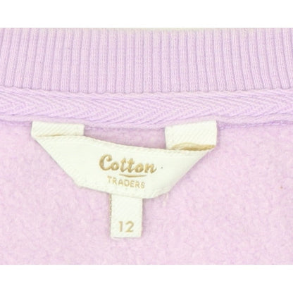 Cotton Traders Women’s Purple UK 12 Floral Balloon Sleeve Sweatshirt