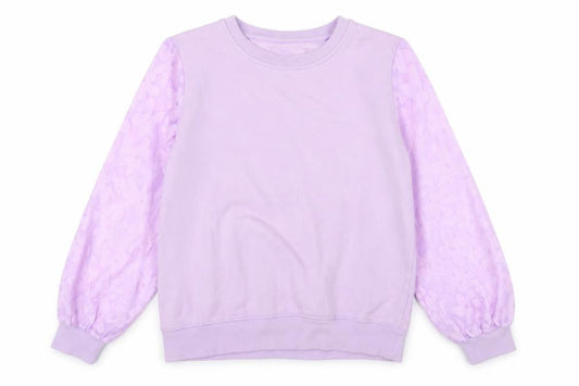 Cotton Traders Women’s Purple UK 12 Floral Balloon Sleeve Sweatshirt