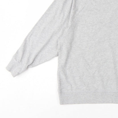 Zara Women Grey L Pullover Crew Neck Raglan Sleeve Sweatshirt