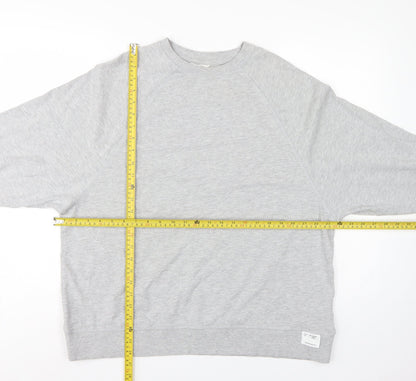 Zara Women Grey L Pullover Crew Neck Raglan Sleeve Sweatshirt