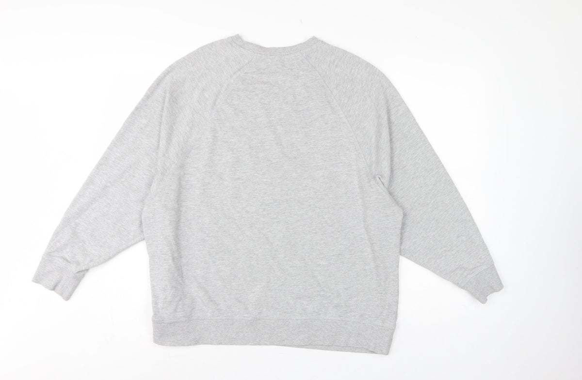 Zara Women Grey L Pullover Crew Neck Raglan Sleeve Sweatshirt