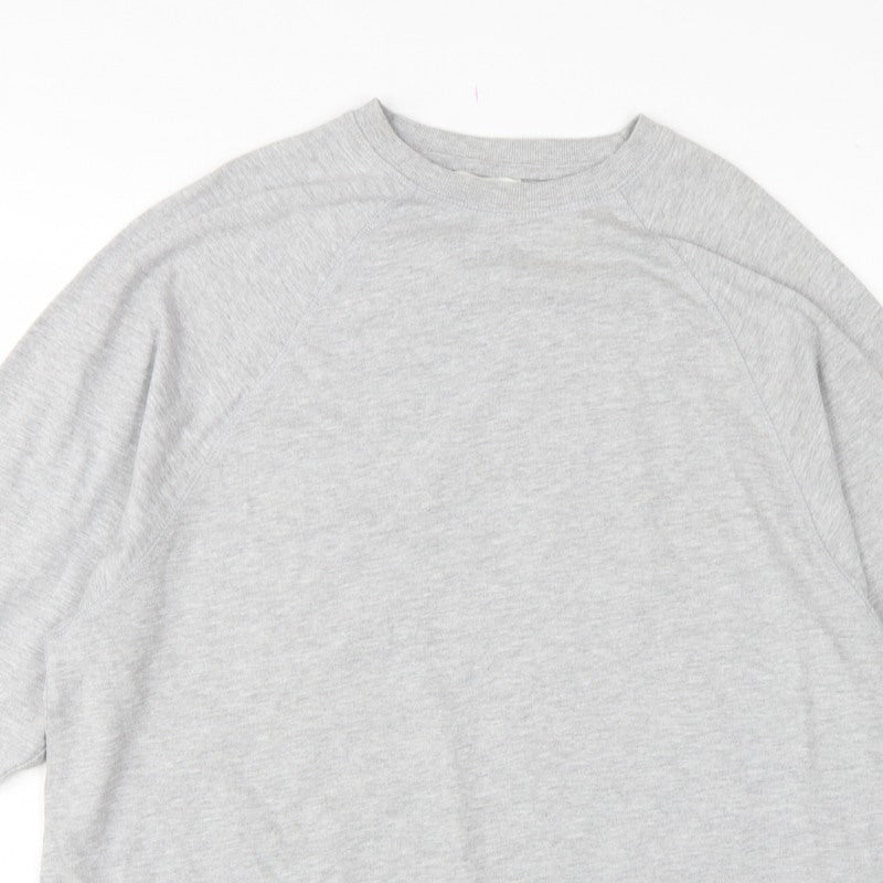 Zara Women Grey L Pullover Crew Neck Raglan Sleeve Sweatshirt