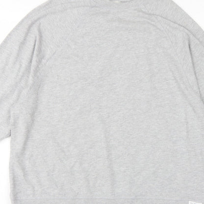 Zara Women Grey L Pullover Crew Neck Raglan Sleeve Sweatshirt