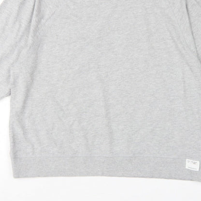 Zara Women Grey L Pullover Crew Neck Raglan Sleeve Sweatshirt