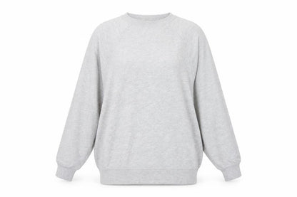 Zara Women Grey L Pullover Crew Neck Raglan Sleeve Sweatshirt