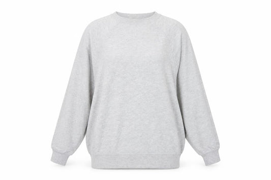 Zara Women Grey L Pullover Crew Neck Raglan Sleeve Sweatshirt