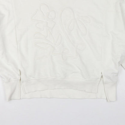 River Island Women’s Ivory Relaxed Floral Embroidered Sweatshirt Size S