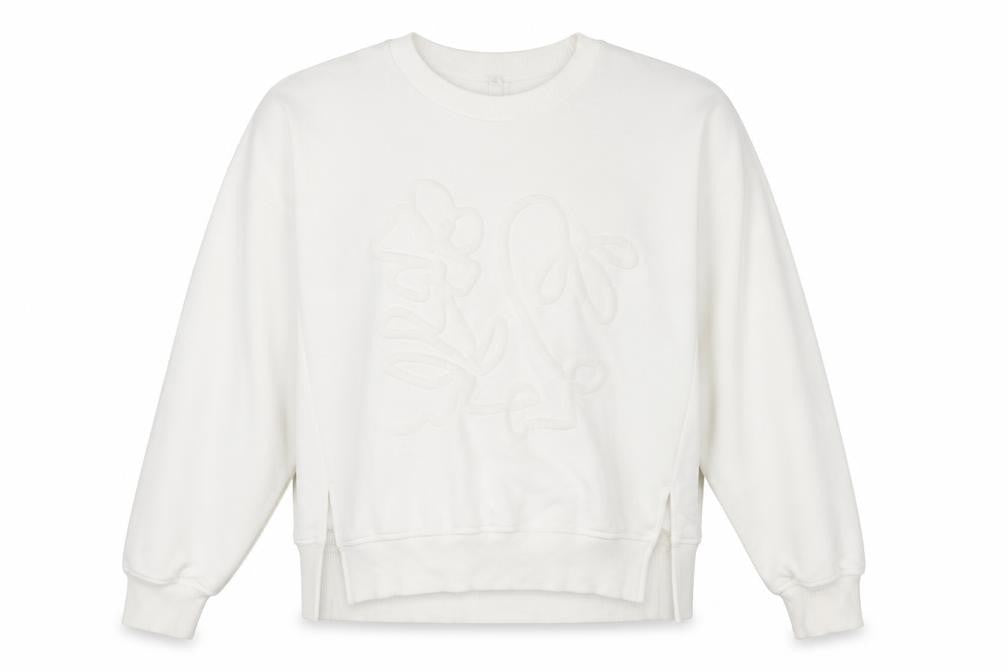 River Island Women’s Ivory Relaxed Floral Embroidered Sweatshirt Size S