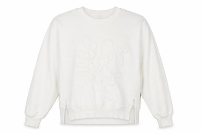 River Island Women’s Ivory Relaxed Floral Embroidered Sweatshirt Size S