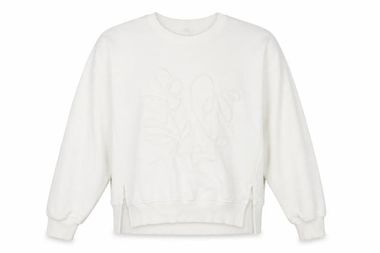 River Island Women’s Ivory Relaxed Floral Embroidered Sweatshirt Size S