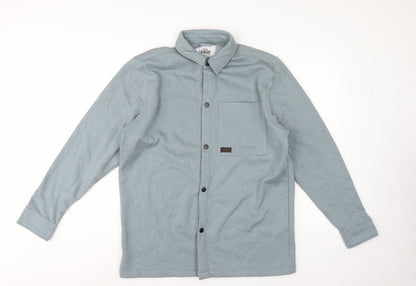 Tokyo Laundry Men’s Blue M Fleece Overshirt Snap Button Long Sleeve