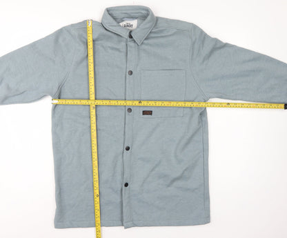 Tokyo Laundry Men’s Blue M Fleece Overshirt Snap Button Long Sleeve