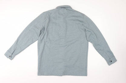 Tokyo Laundry Men’s Blue M Fleece Overshirt Snap Button Long Sleeve