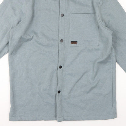 Tokyo Laundry Men’s Blue M Fleece Overshirt Snap Button Long Sleeve