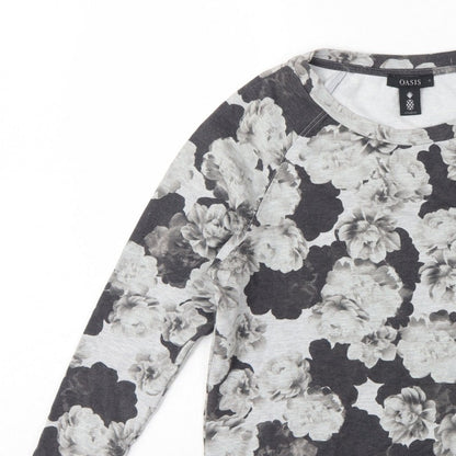 Oasis Studio Women’s Grey Floral Raglan Sweatshirt Size S