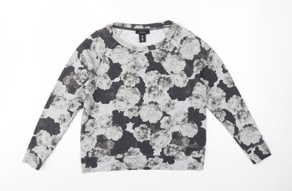 Oasis Studio Women’s Grey Floral Raglan Sweatshirt Size S