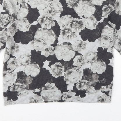 Oasis Studio Women’s Grey Floral Raglan Sweatshirt Size S