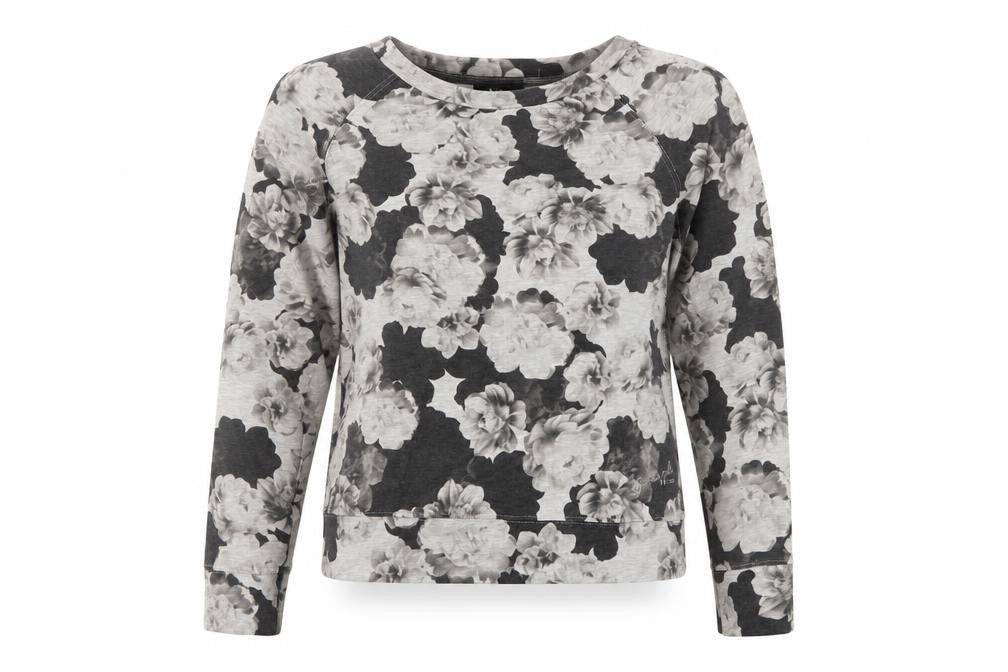 Oasis Studio Women’s Grey Floral Raglan Sweatshirt Size S