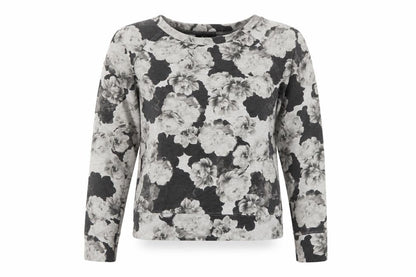 Oasis Studio Women’s Grey Floral Raglan Sweatshirt Size S