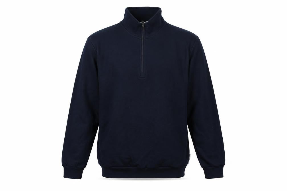 Cotton Traders Men's Navy L 1/4 Zip Fleece Sweatshirt High Neck