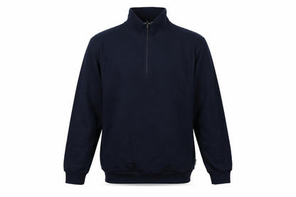 Cotton Traders Men's Navy L 1/4 Zip Fleece Sweatshirt High Neck