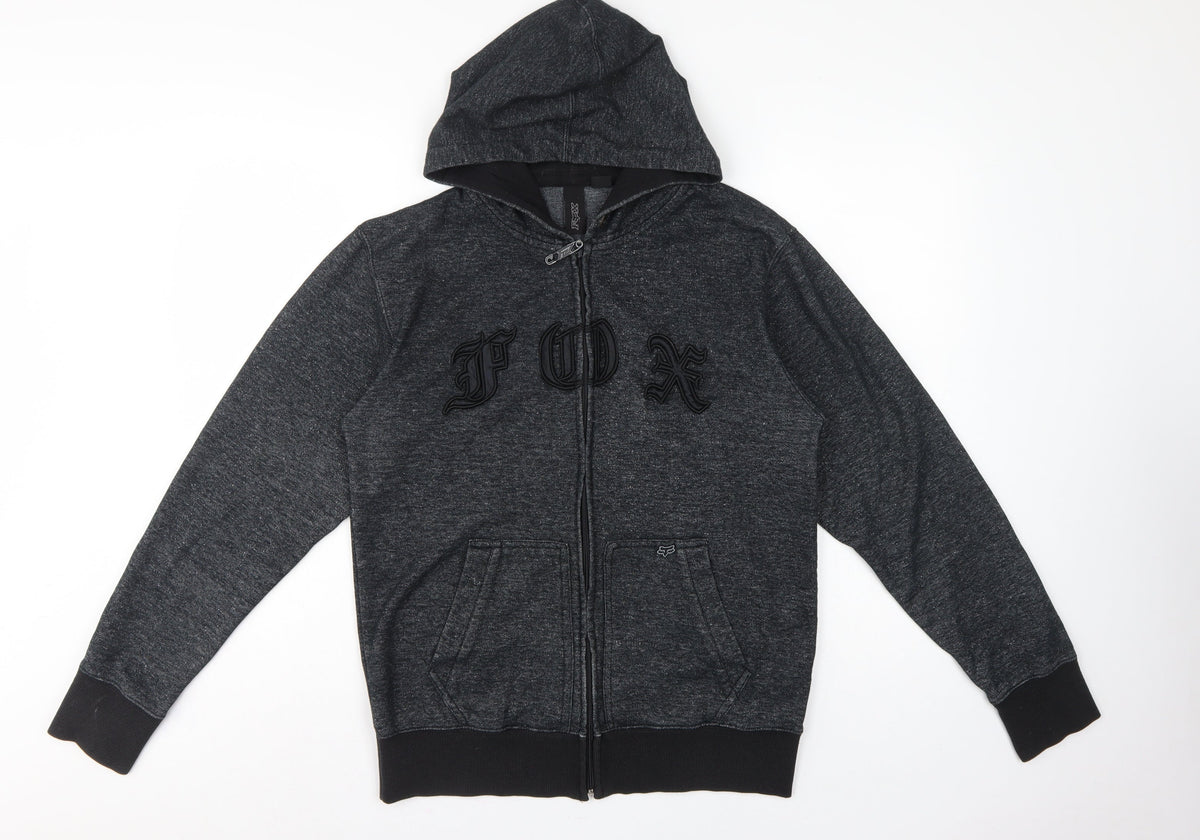 Fox Men’s Grey M Full Zip Logo Fleece Hoodie