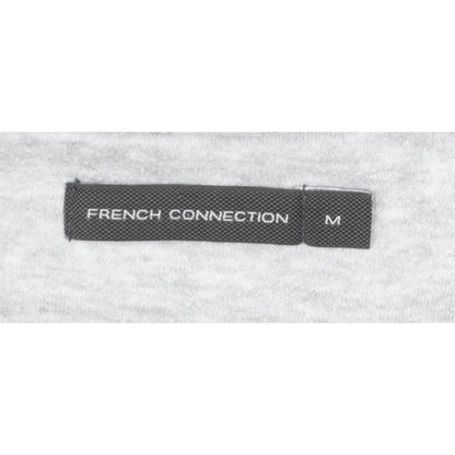French Connection Men Grey M Pullover Hoodie Embroidered Logo Cotton Blend