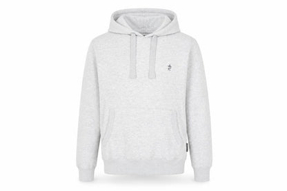 French Connection Men Grey M Pullover Hoodie Embroidered Logo Cotton Blend