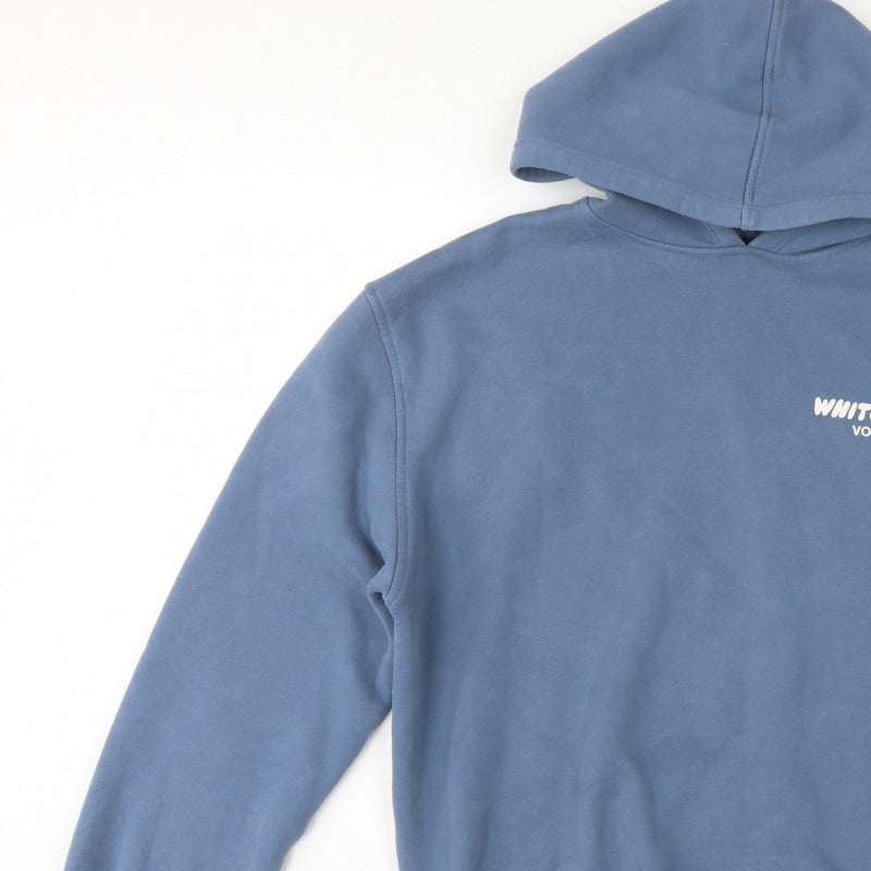 White Fox Women’s Blue M/L Pullover Hoodie Graphic Print Fleece