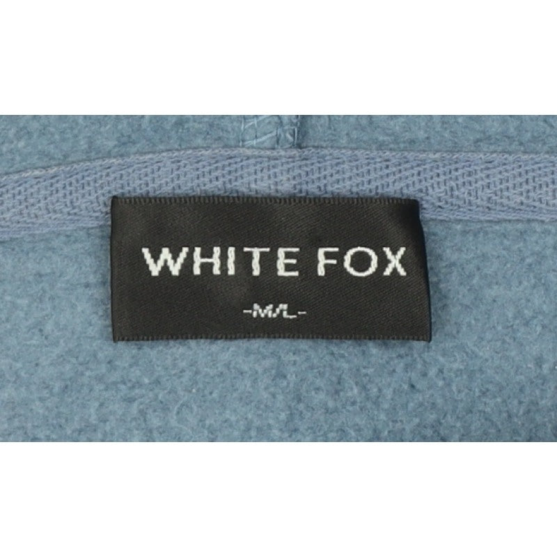 White Fox Women’s Blue M/L Pullover Hoodie Graphic Print Fleece